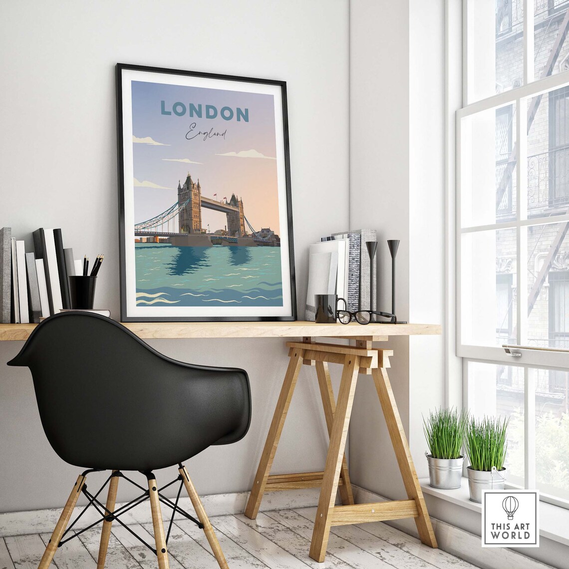 London Bridge Travel Poster, London Wall Art - Image 4