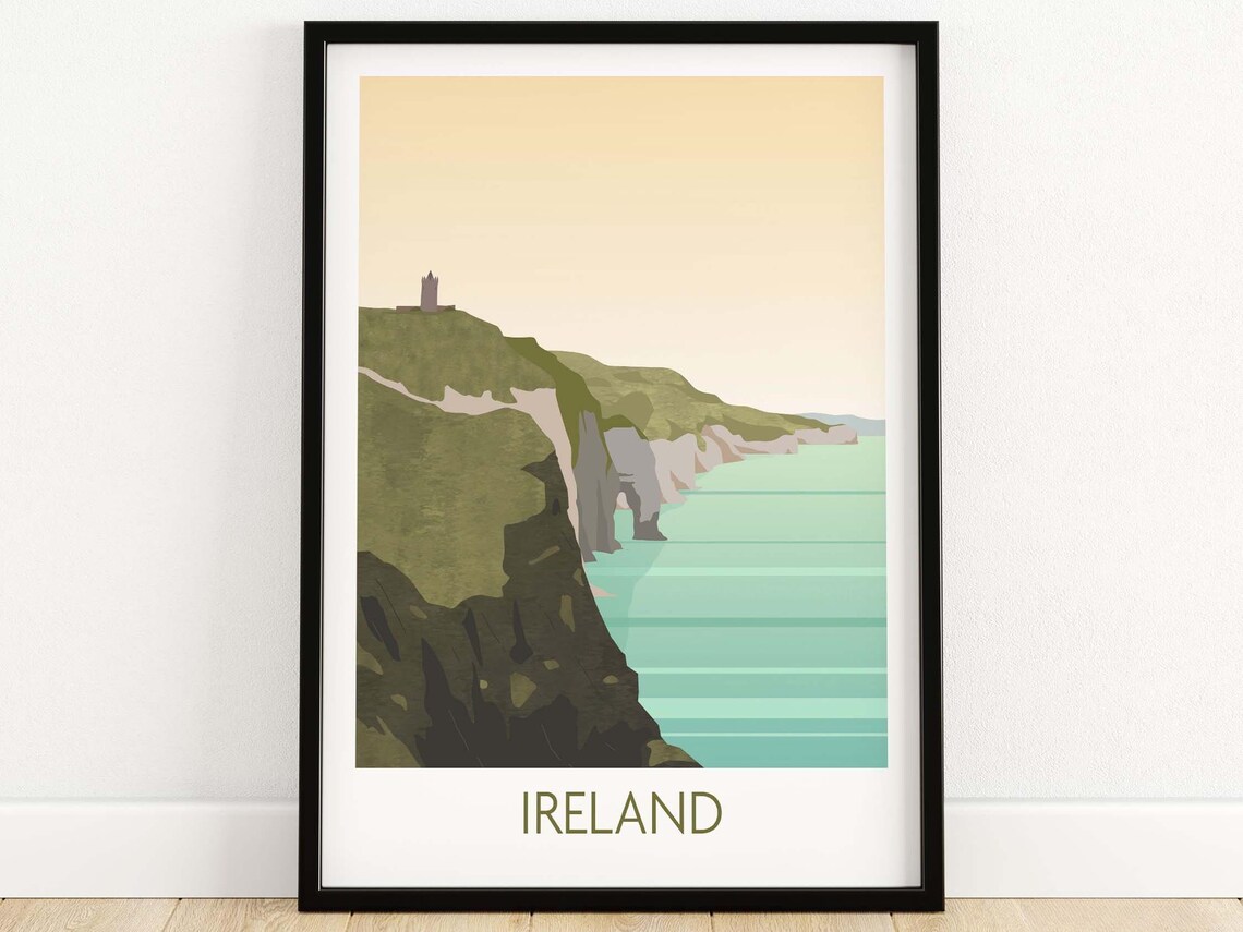 Cliffs Of Moher Ireland Travel Poster, Wall Art