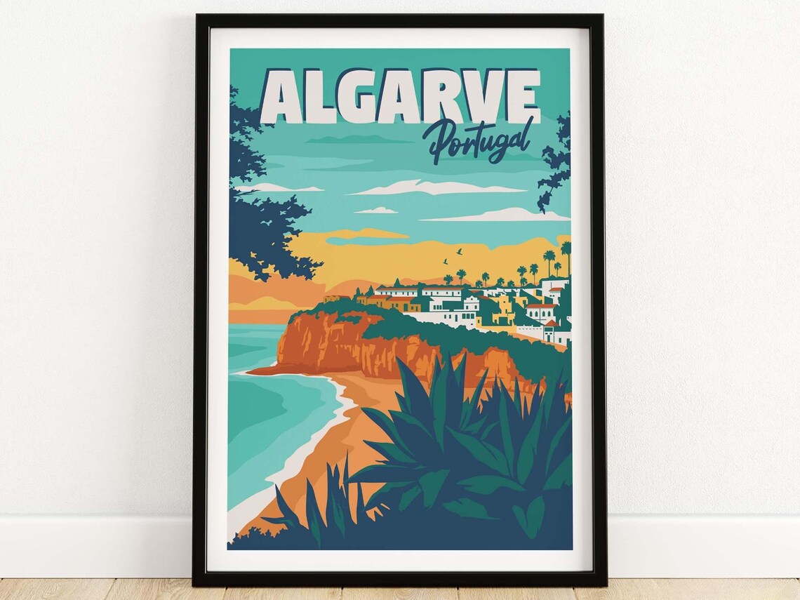 Algarve Portugal Vintage Travel Poster Art Print