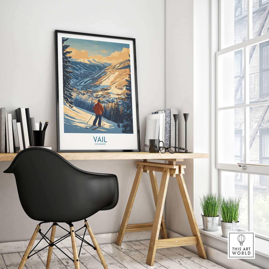 Vail Ski Lodge Winter Sport Wall Art Print - Image 4