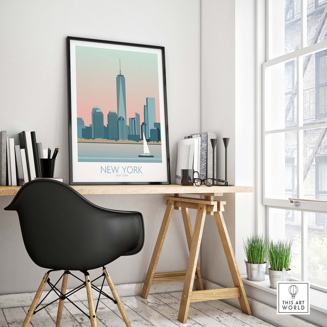 New York City Skyline Minimalist Art Print - Image 4