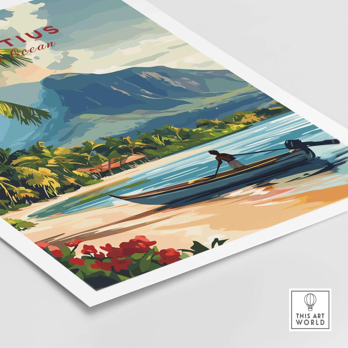 Mauritius Island Tranquility Beach Scene, Coastal Decor - Image 5