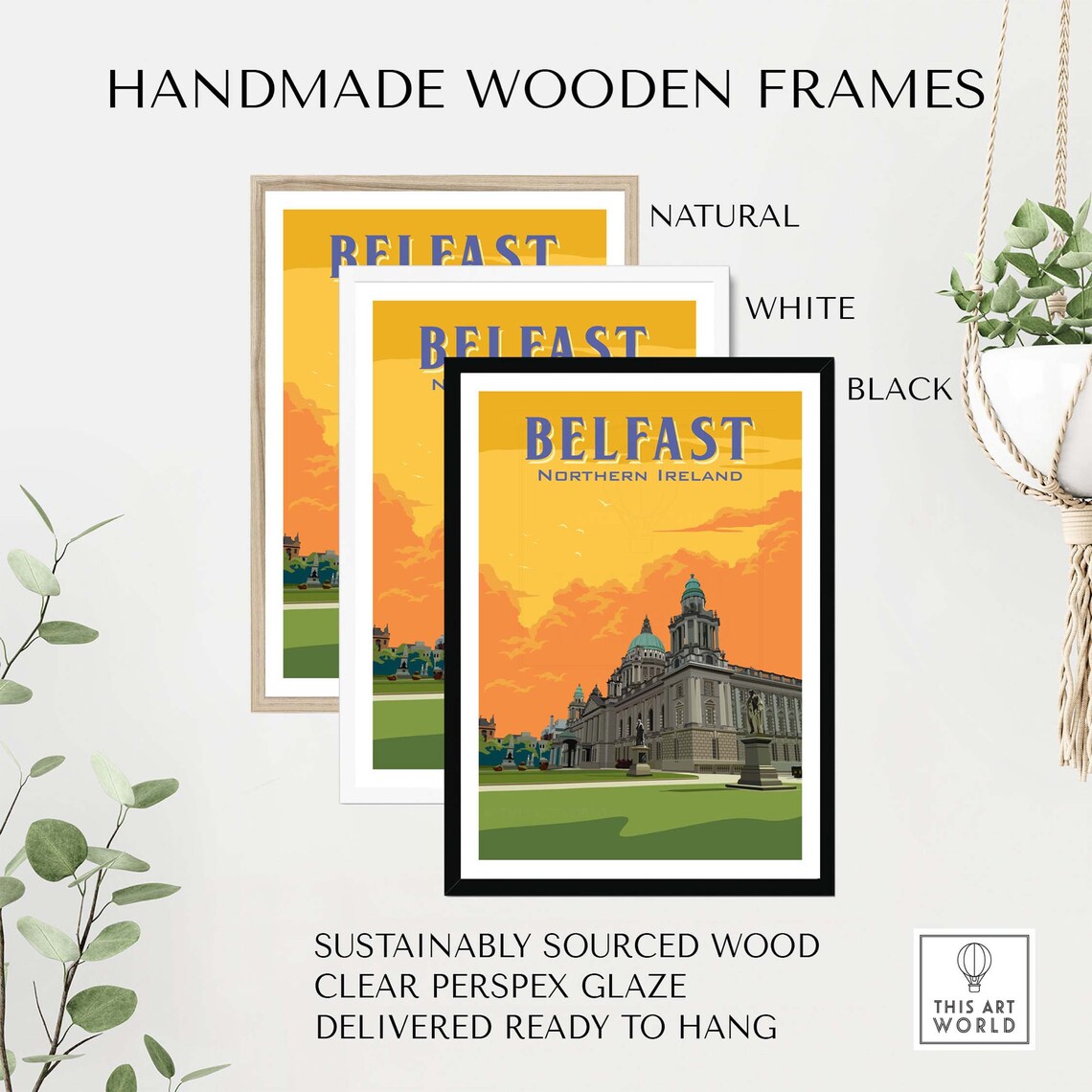 Belfast Travel Poster, Northern Ireland Wall Art - Image 2