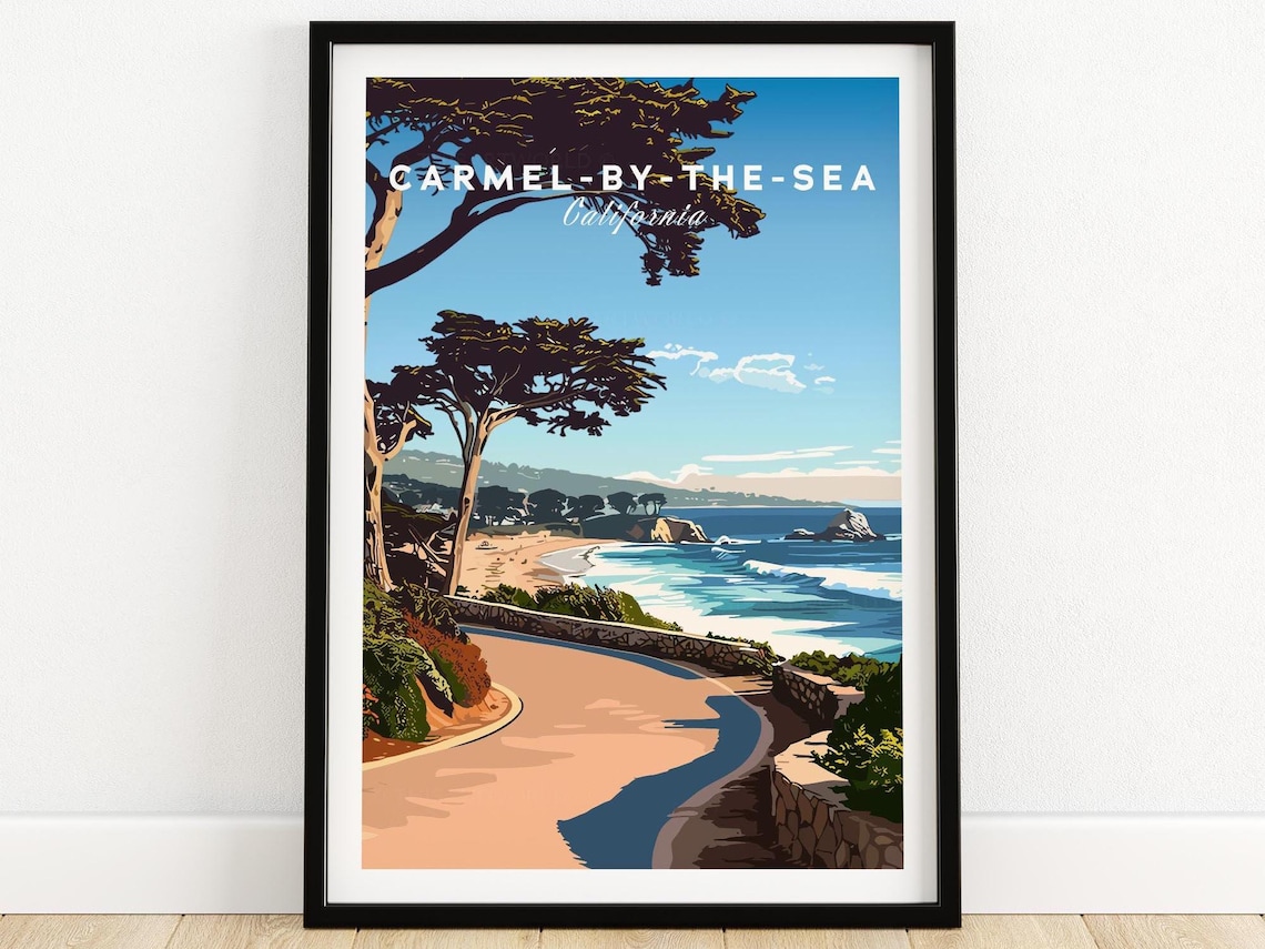 Carmel By The Sea Travel Poster, California Wall Art
