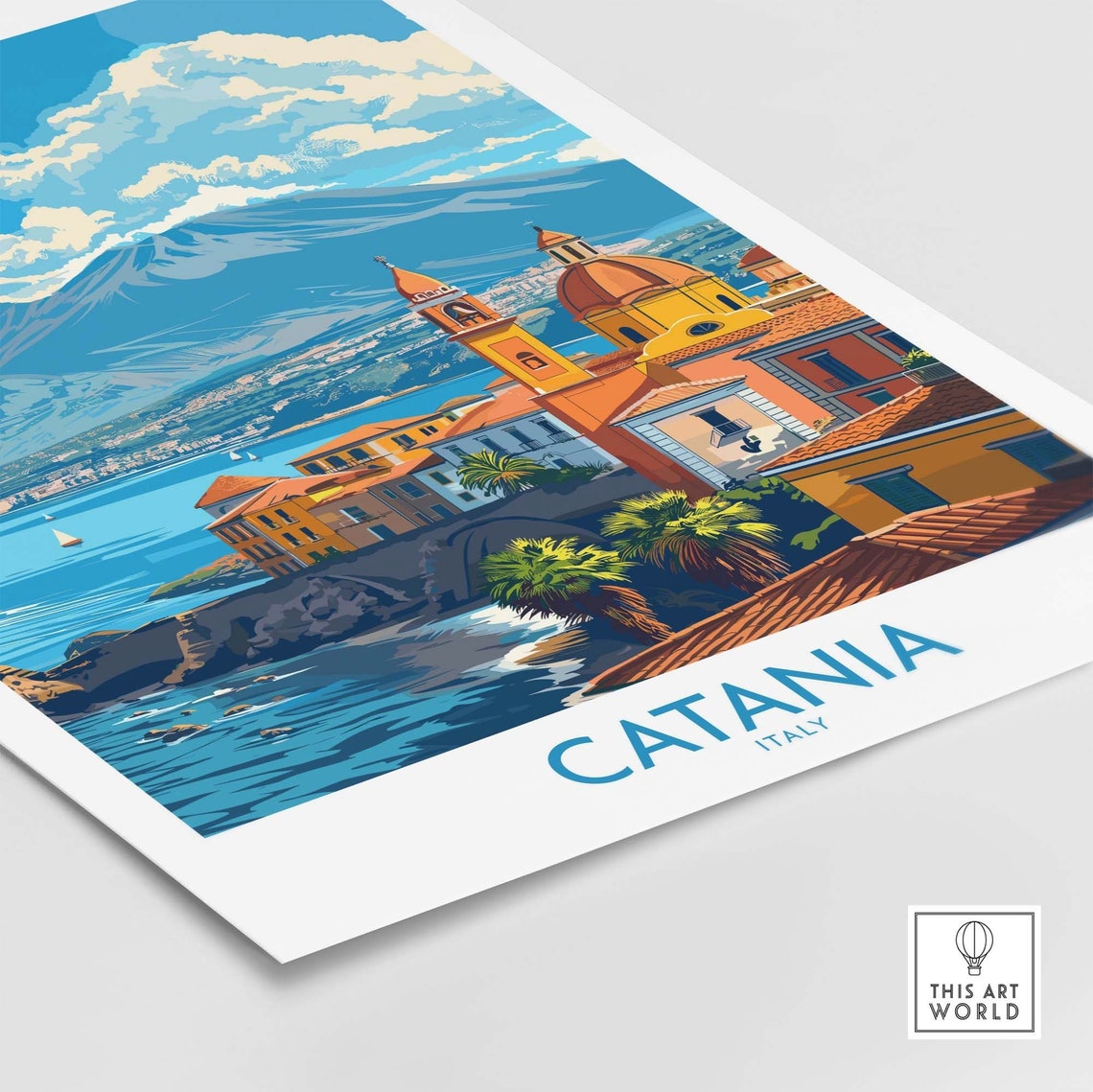 Catania Print Italy Sicilytravel Poster Catania Artwork Poster Gift Italy Home Decor Catania Illustration Art Lover Italy Print Catania - Image 4
