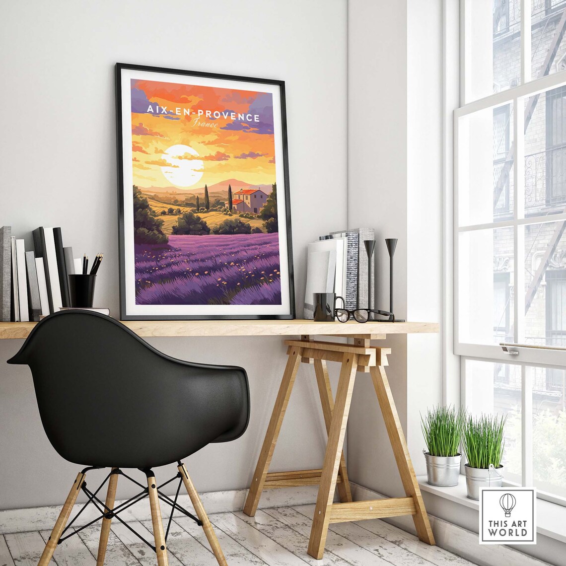 Aix en Provence France Lavender Sunset Farmhouse Travel Poster - Image 4