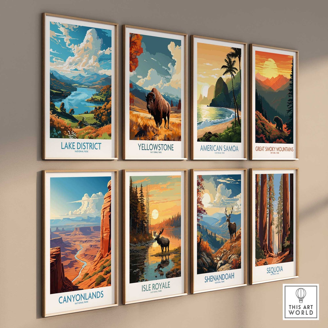 Lake District National Park Mountain Lake Valley Travel Poster - Image 2