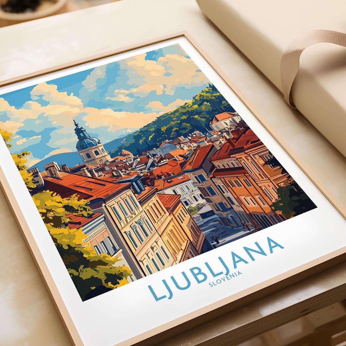 Ljubljana Travel Poster, Ljubljana Illustration