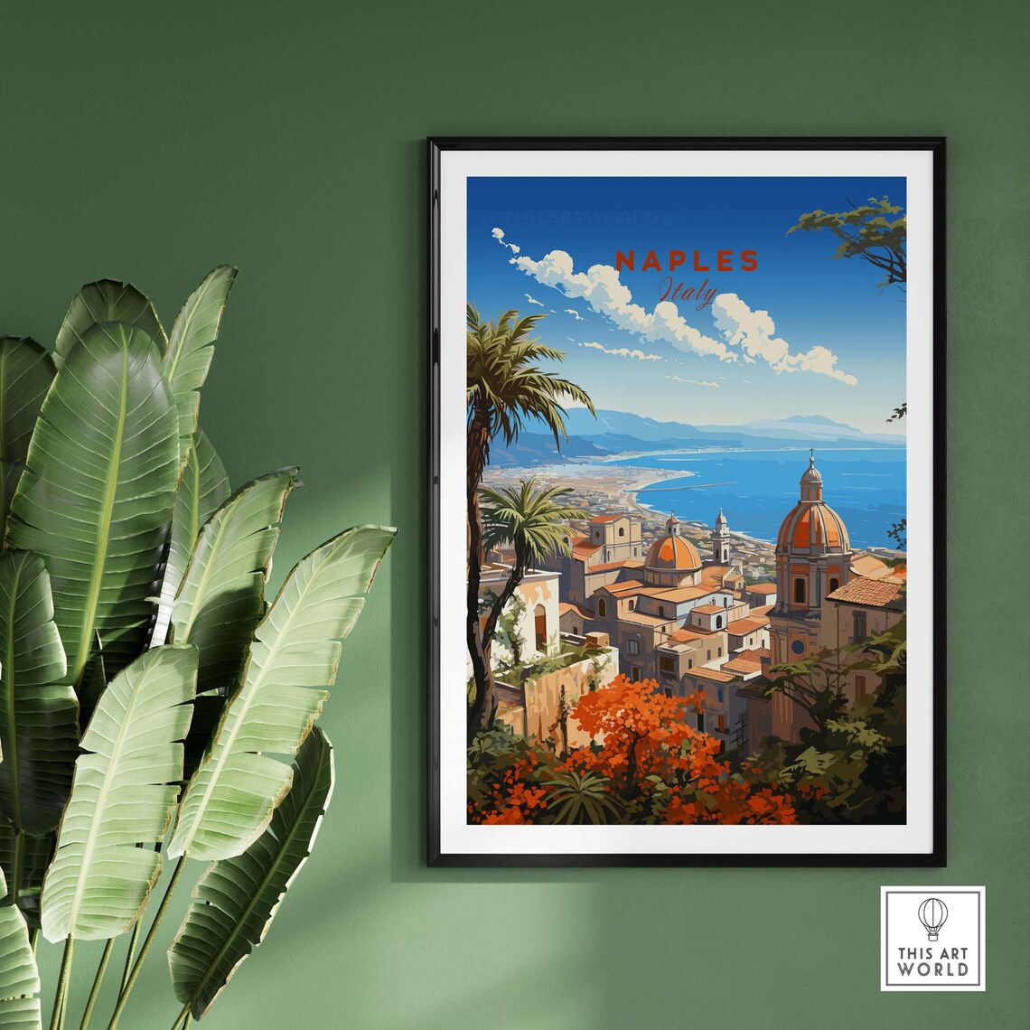 Naples Italy Travel Poster, Home Decor Wall Art - Image 2