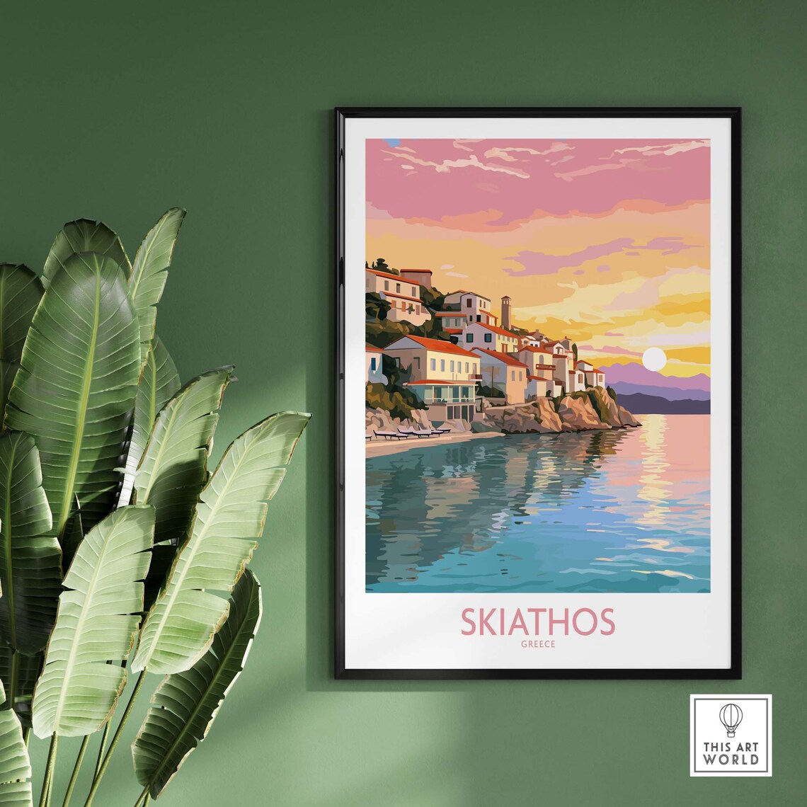 Skiathos Travel Poster, Home Decor Illustration - Image 2