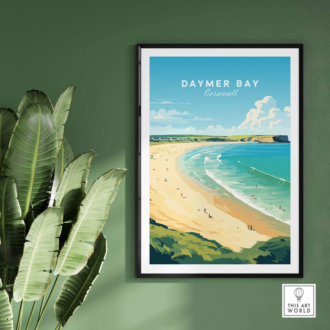 Daymer Bay Cornwall Travel Poster, Landscape Art - Image 2