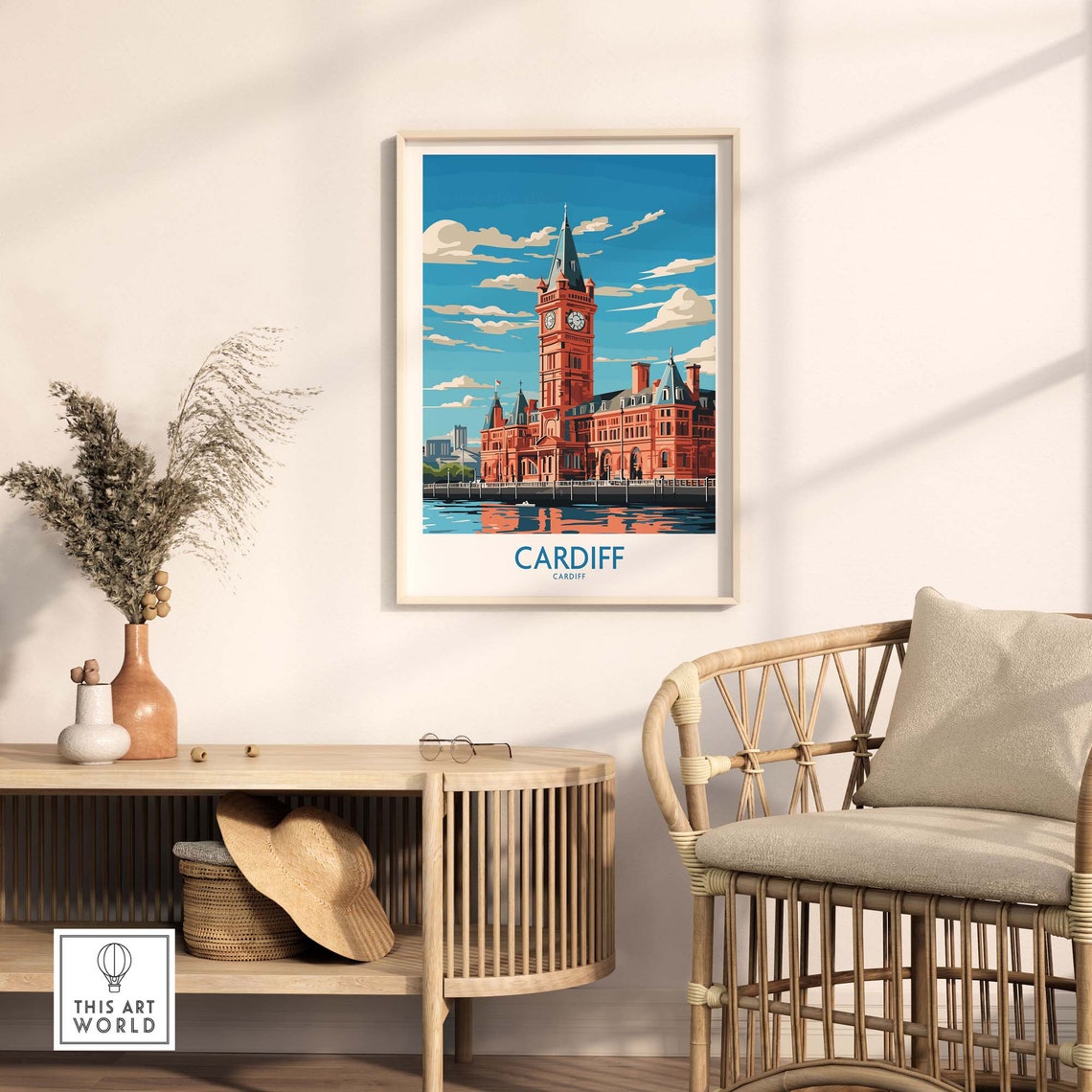 Cardiff Wales Pierhead Building Clock Tower Bay Travel Poster - Image 2