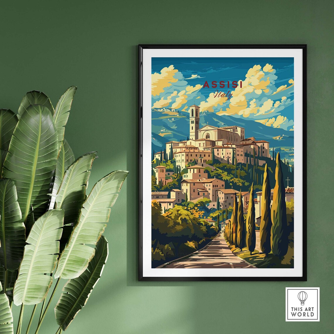 Assisi Italy Travel Poster, Home Decor Art Print - Image 2