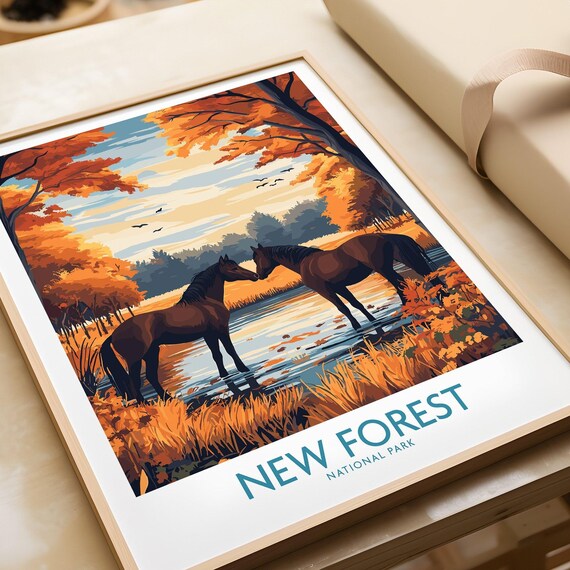 New Forest National Park Travel Poster, Illustration
