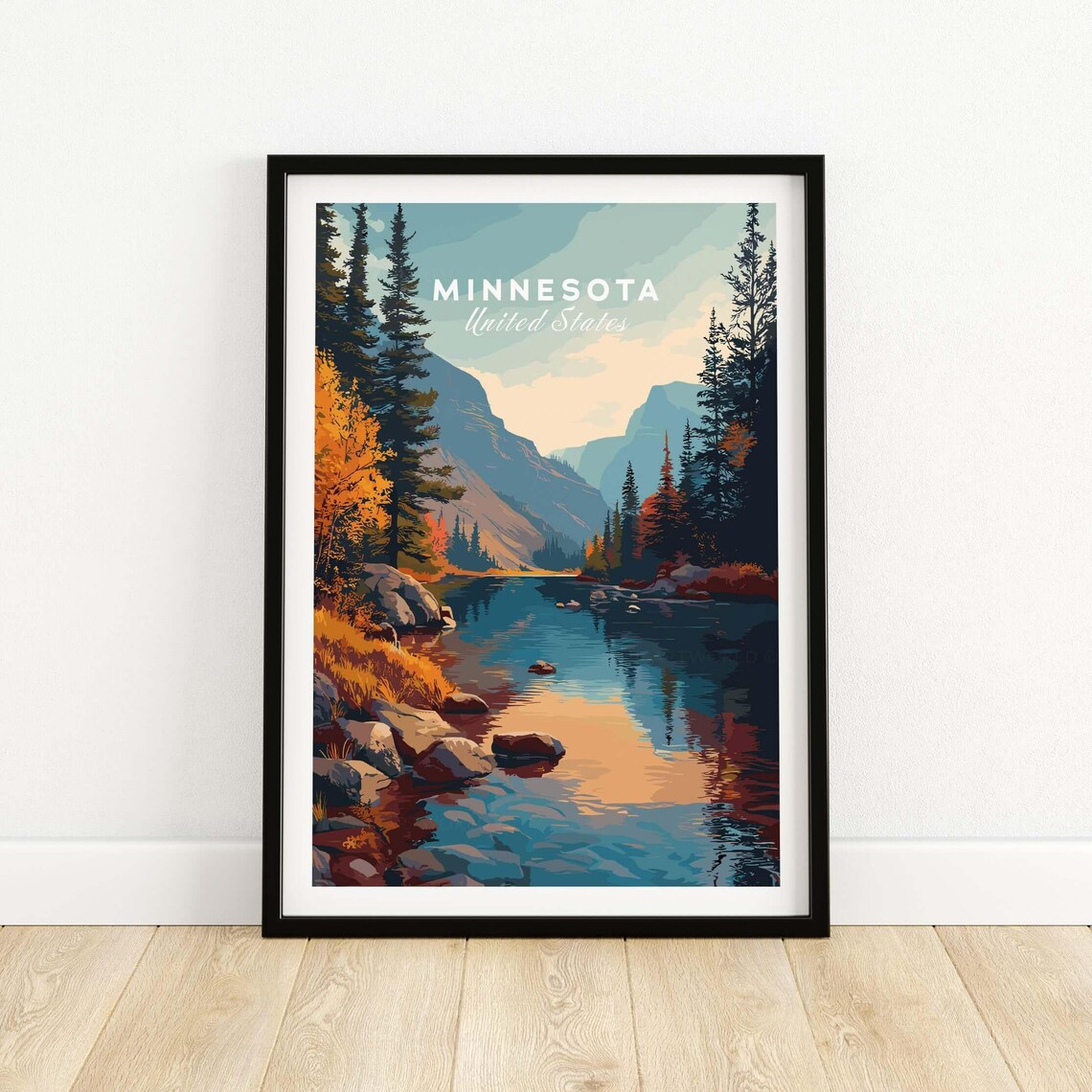 Minnesota Travel Poster Print, Nature Lover Wall Art