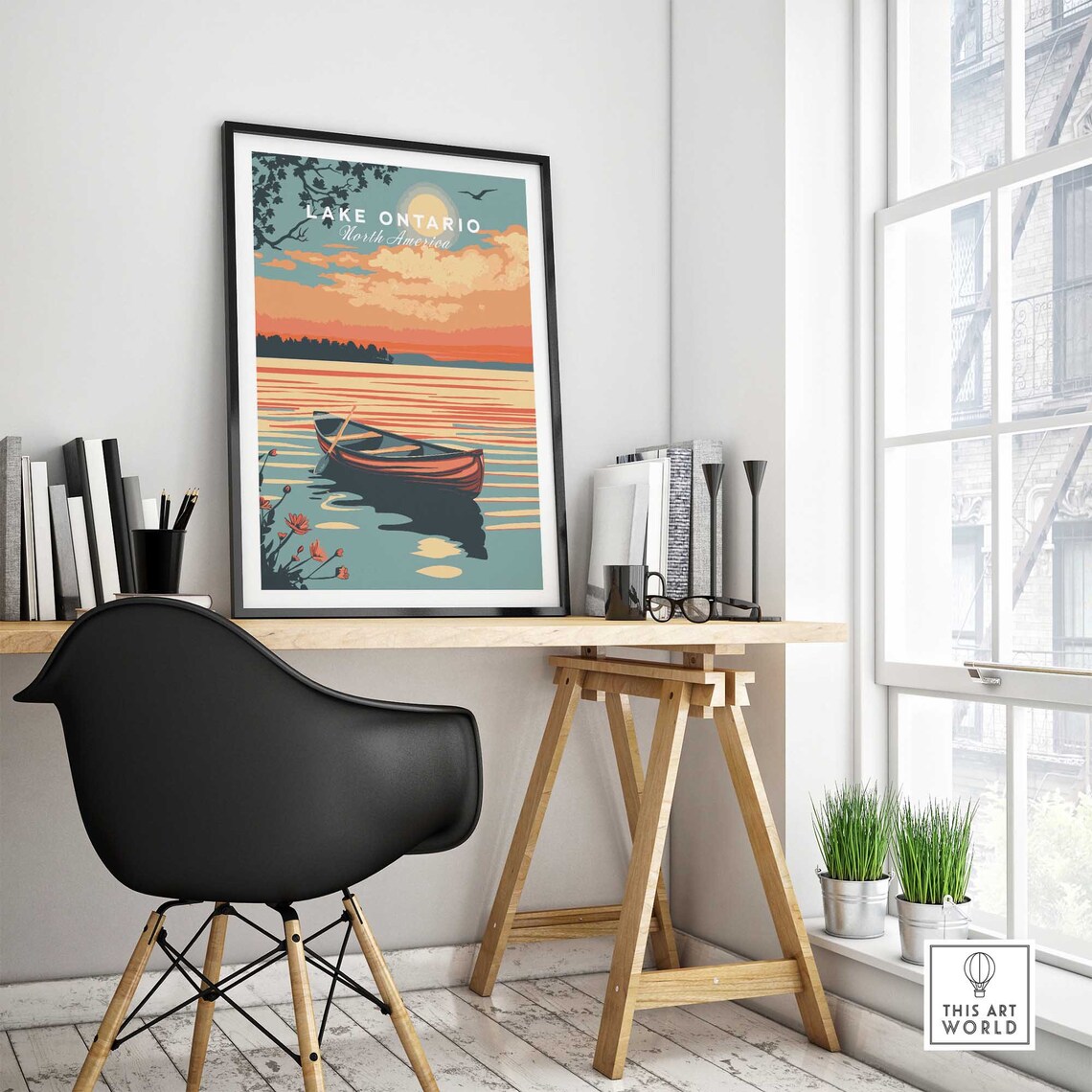 Lake Ontario Travel Poster, Lake and Shoreline - Image 4