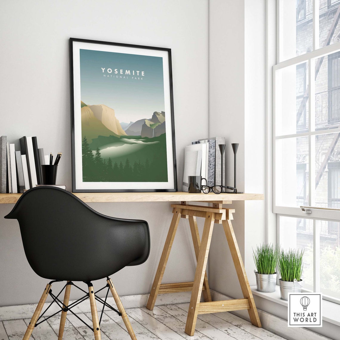 Yosemite National Park Minimalist Valley Vintage Travel Poster - Image 4