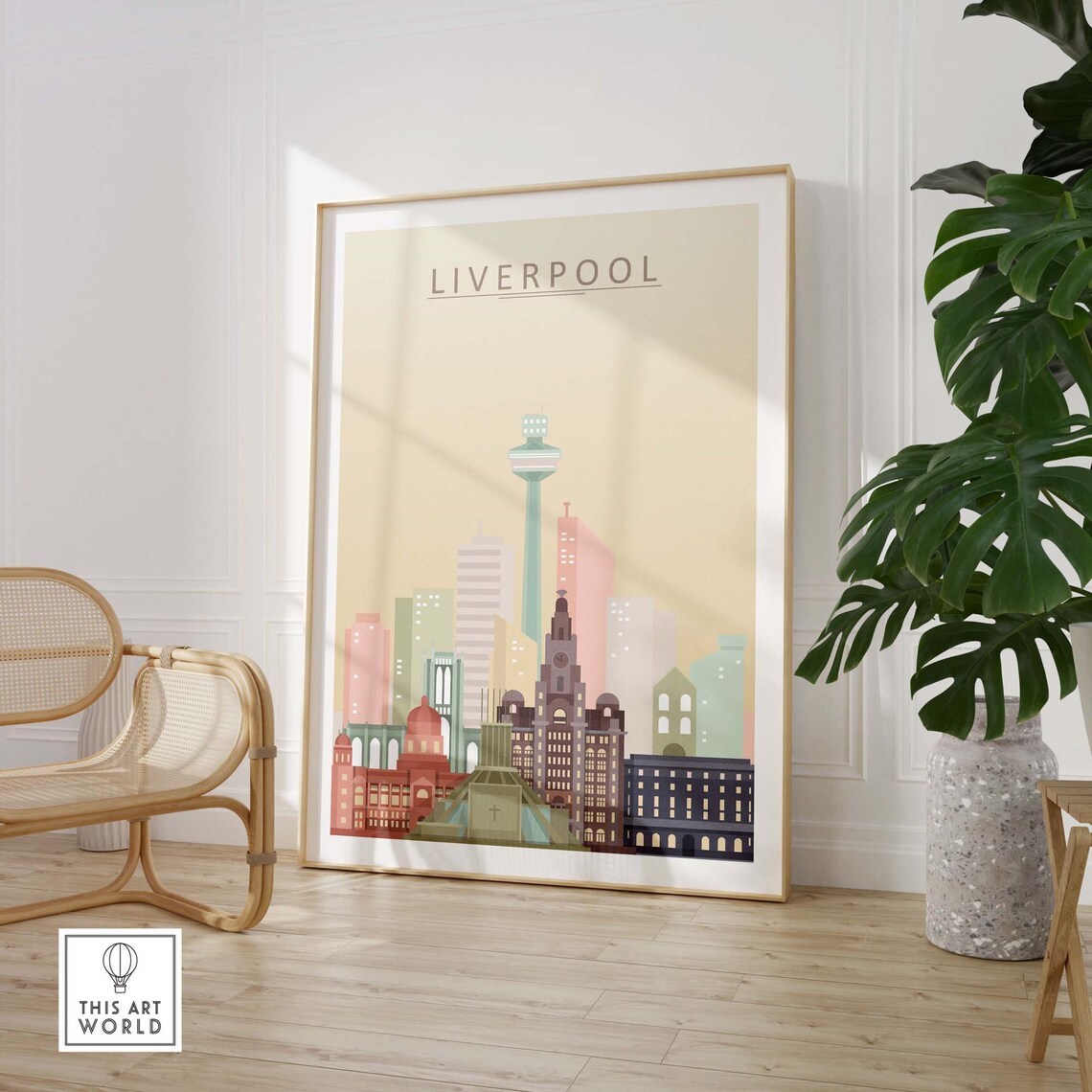 Liverpool City Skyline Travel Poster, Wall Art Print - Image 3