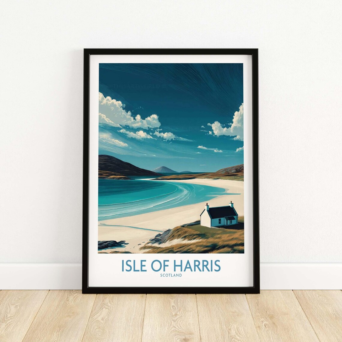 Isle Of Harris Map Print, Scottish Island Travel Poster