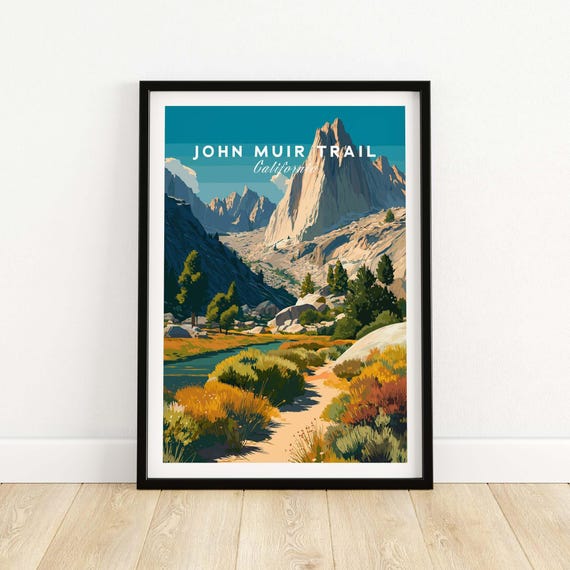 John Muir Trail Sierra Nevada Mountain Print Wilderness Hiking Wall Art Gift