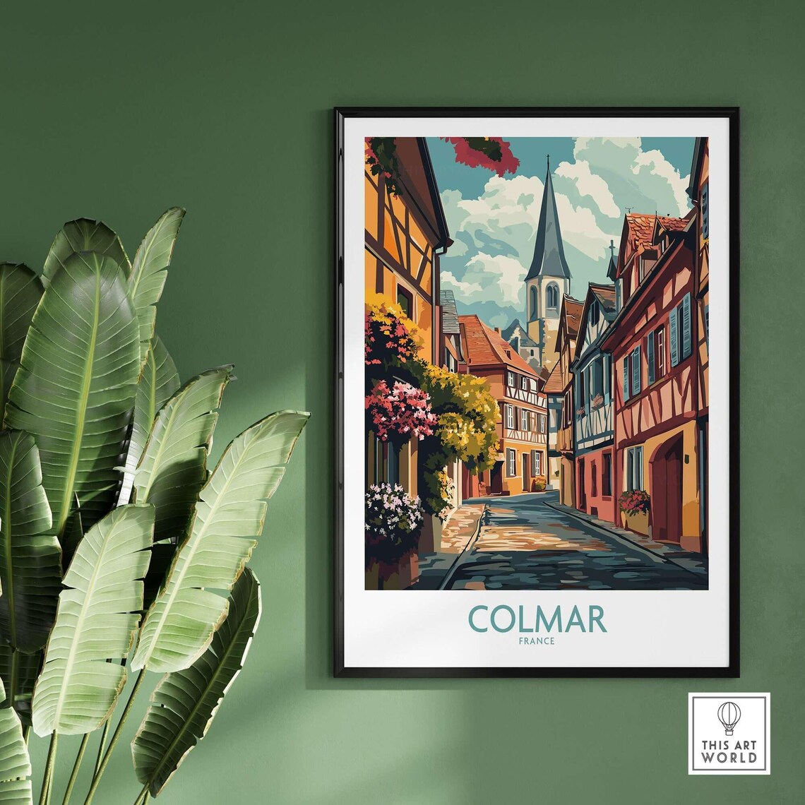 Colmar France Half Timbered Old Town Street Vintage Travel Poster - Image 2