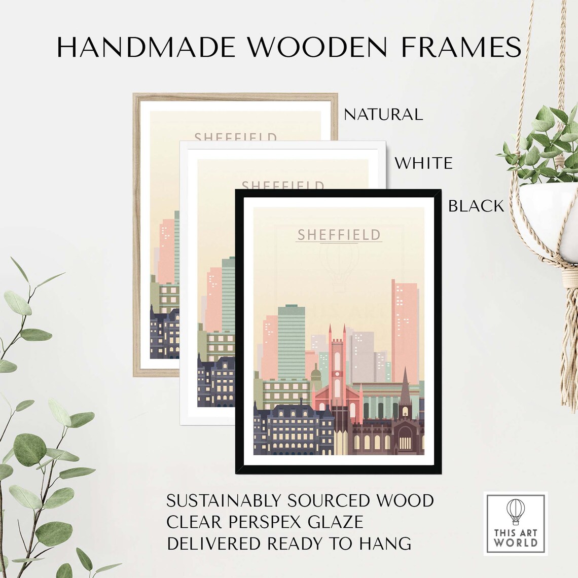 Sheffield Skyline Print, Cityscape Travel Poster - Image 2