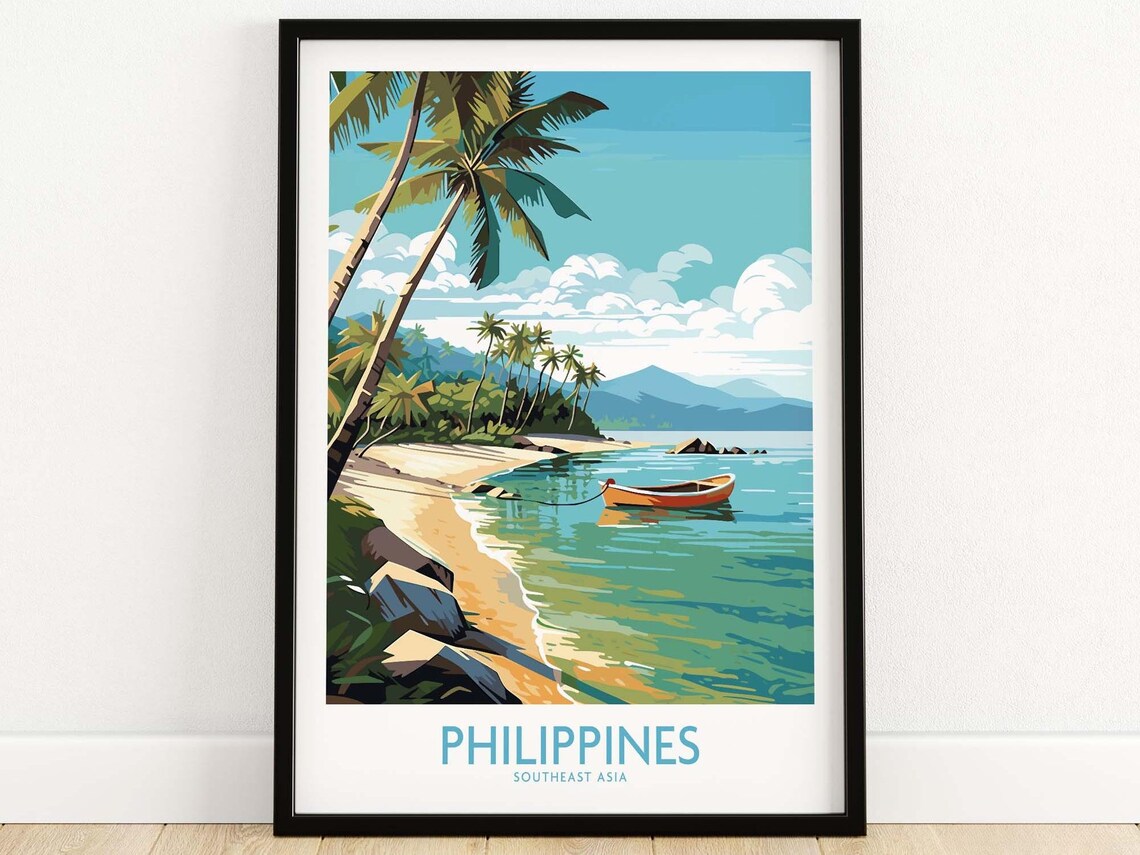 Philippines Travel Poster, Asia Wall Decor Art Print