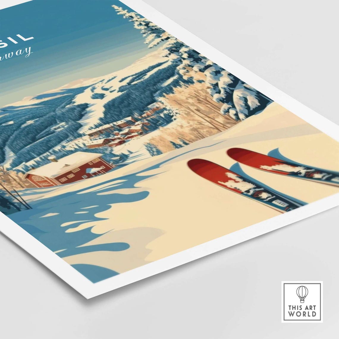 Winter Sports Art Print, Gift For Skier - Image 5