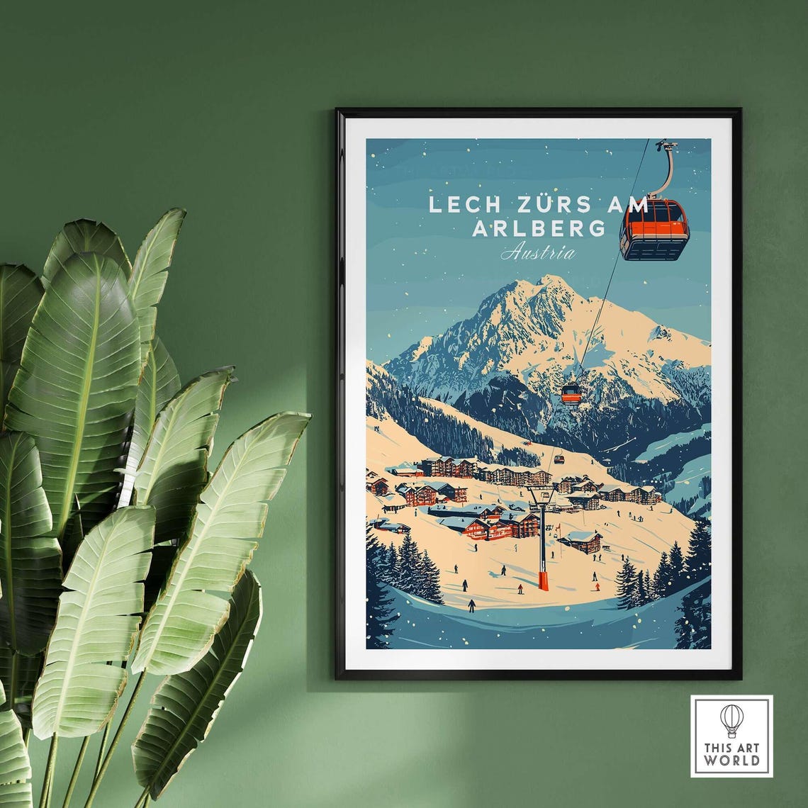 Lech Zrs Am Arlberg Ski Travel Poster - Image 2