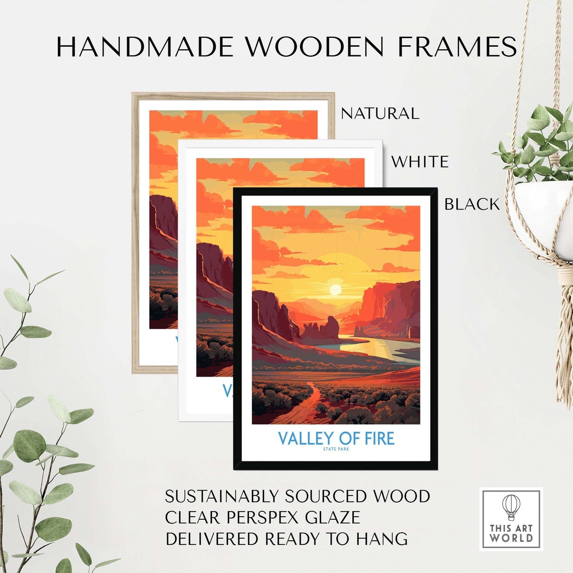 Valley of Fire State Park Red Rock Canyon Sunset Desert Travel Poster - Image 4