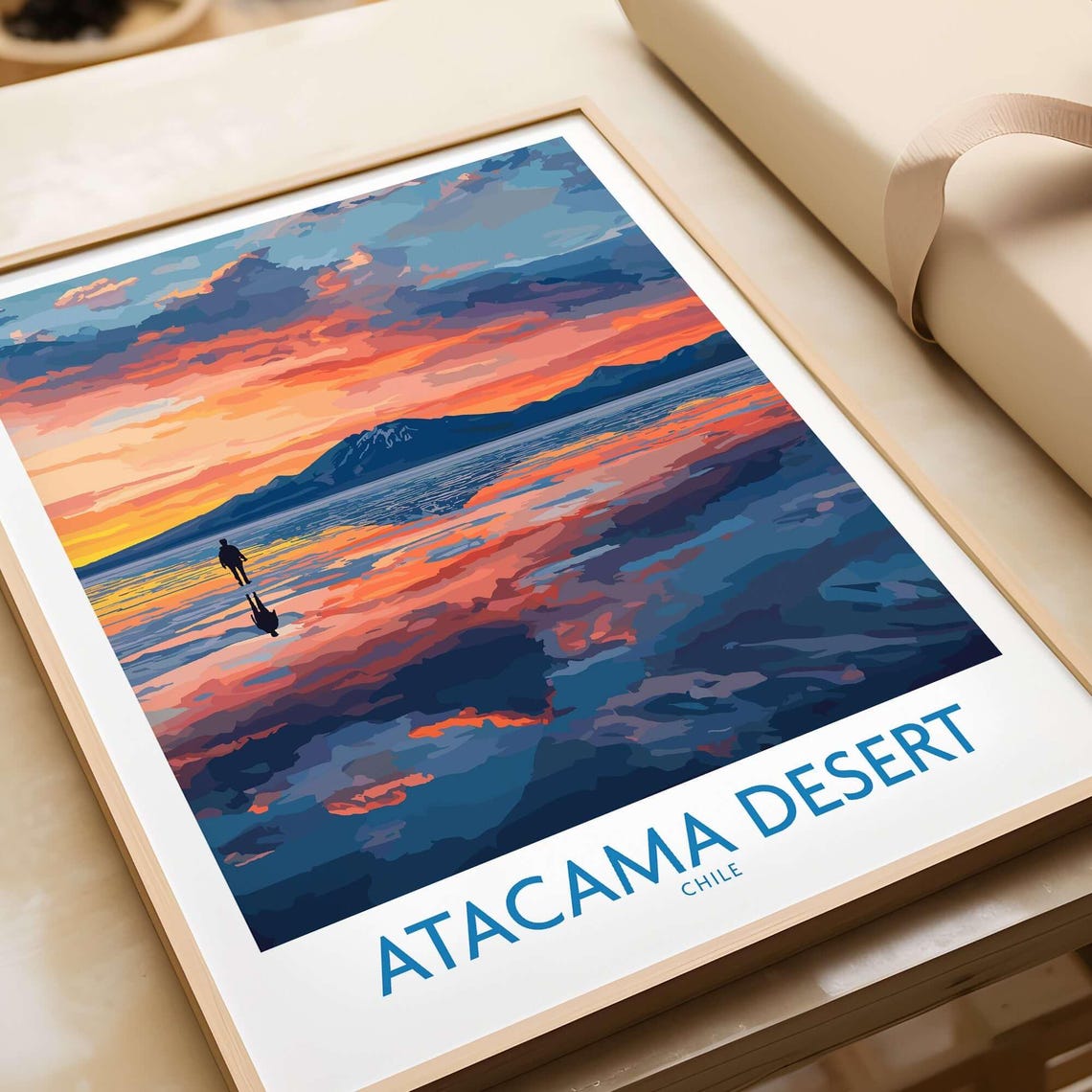 Atacama Desert, Chilean Sunset Scene Travel Poster