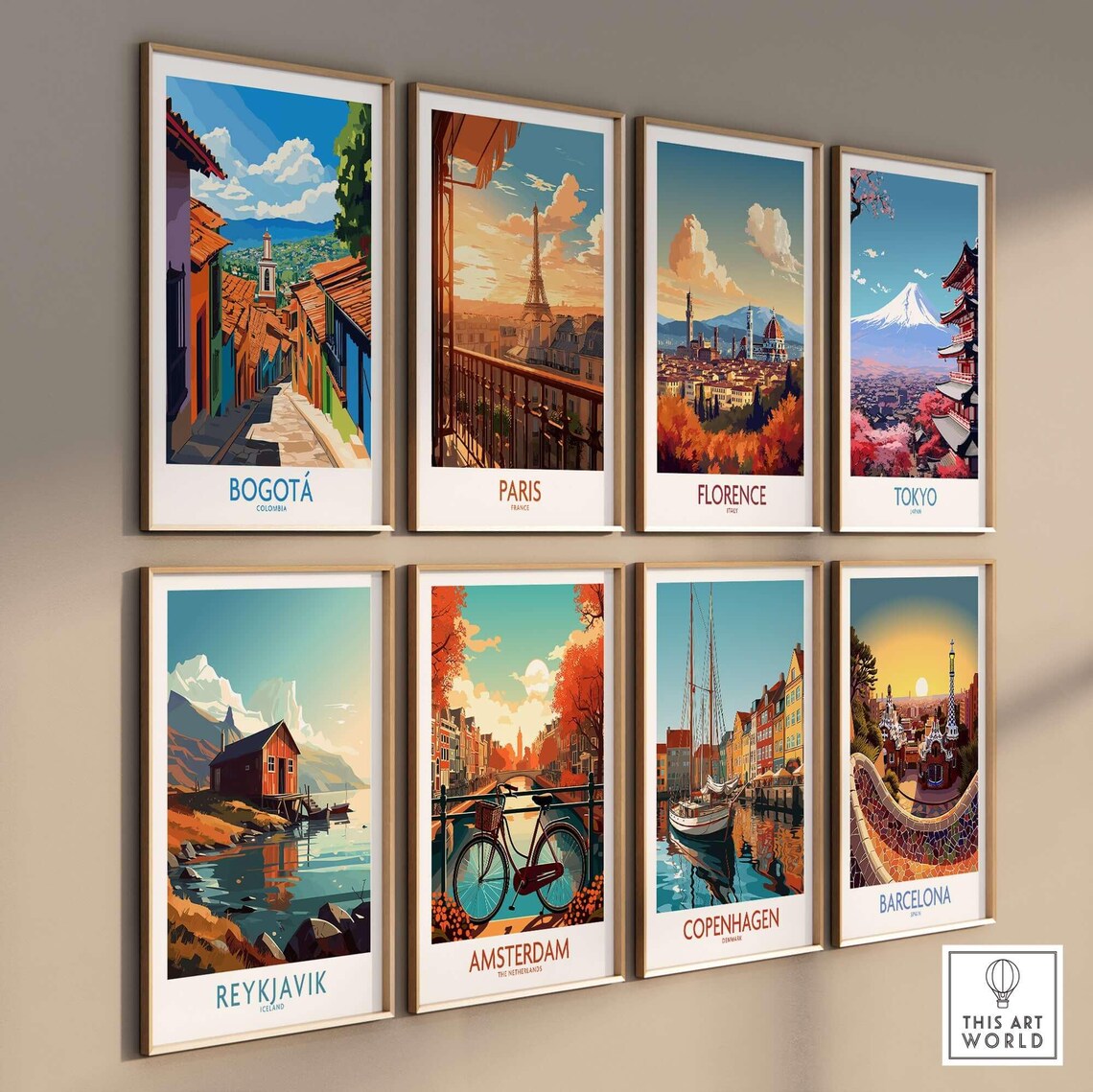 Bogota Colombia Tiled Rooftops Alley Church Hills View Travel Poster - Image 3