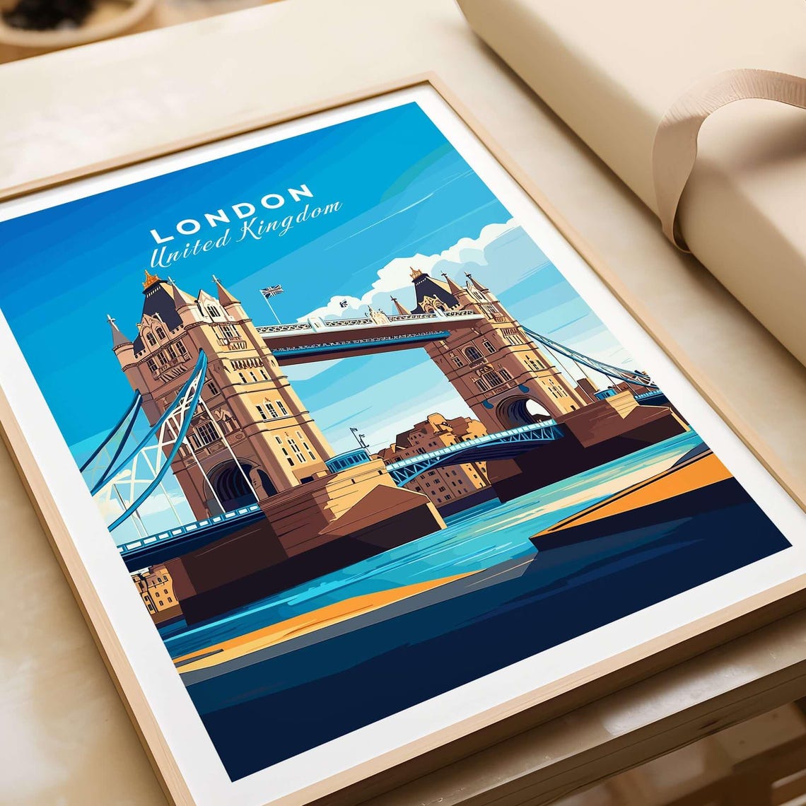 London United Kingdom Tower Bridge Thames Landmark View Poster - Image 4