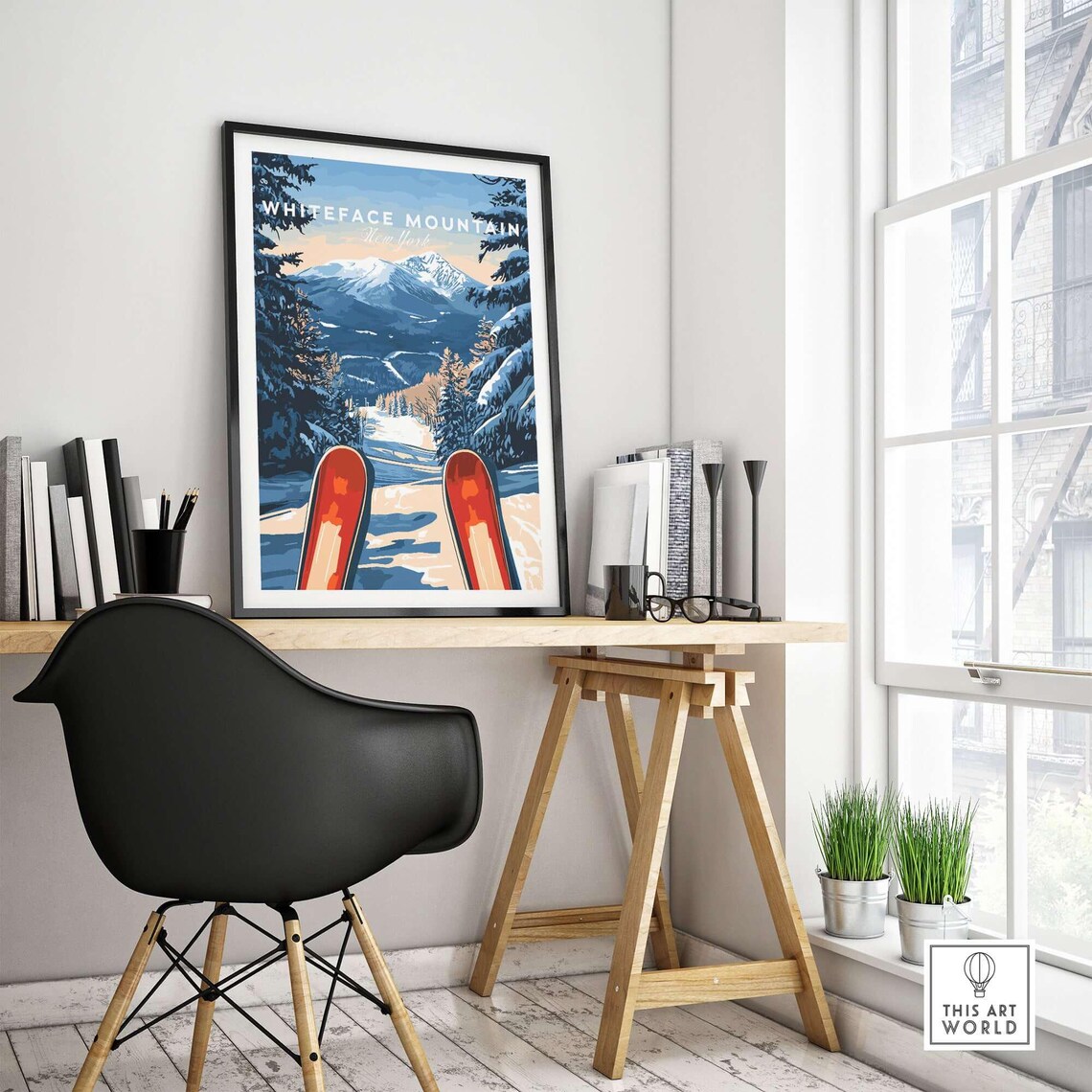 Winter Sports Art Print, Gift for Skier - Image 4