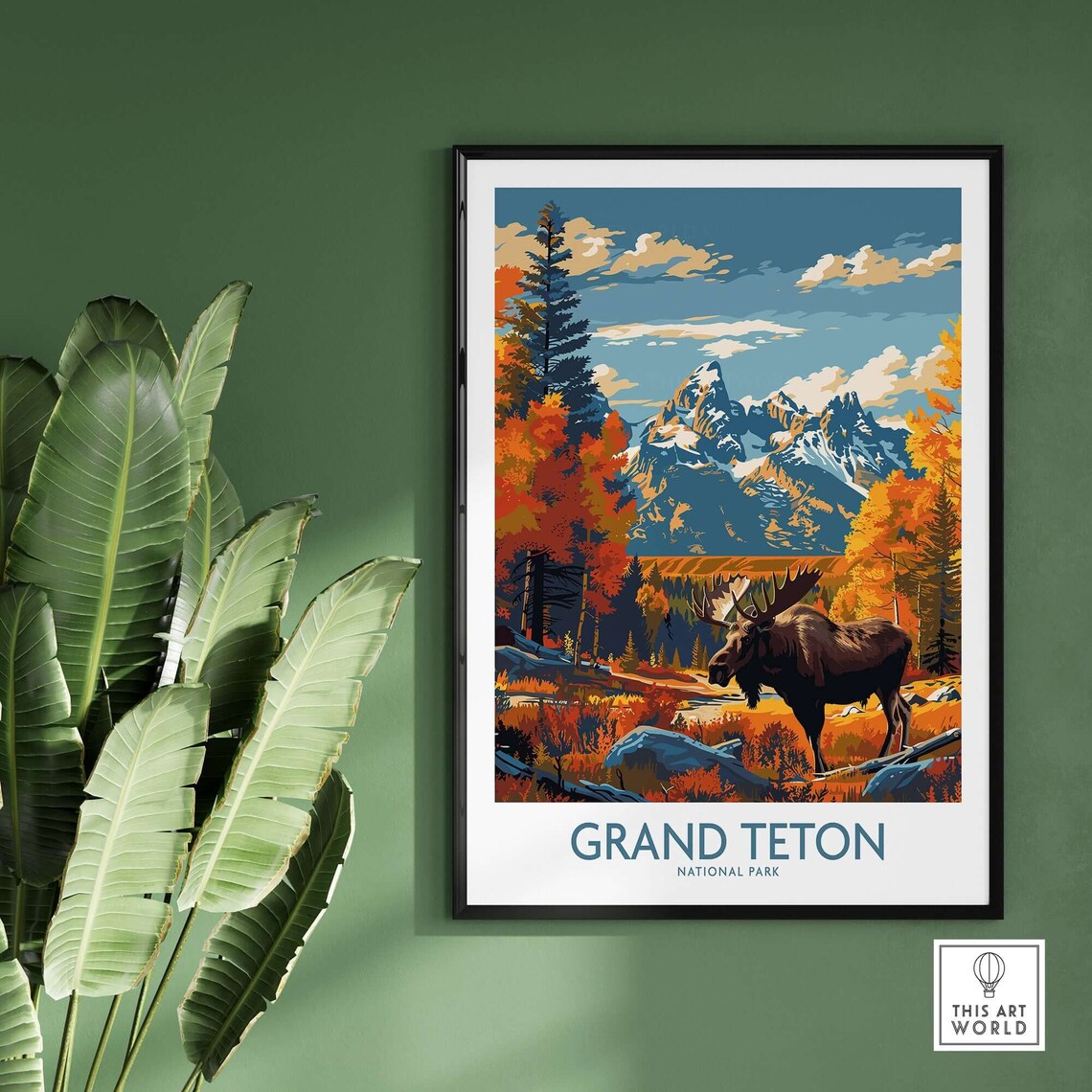 Grand Teton National Park Poster, Vibrant Nature Art Print - Image 2