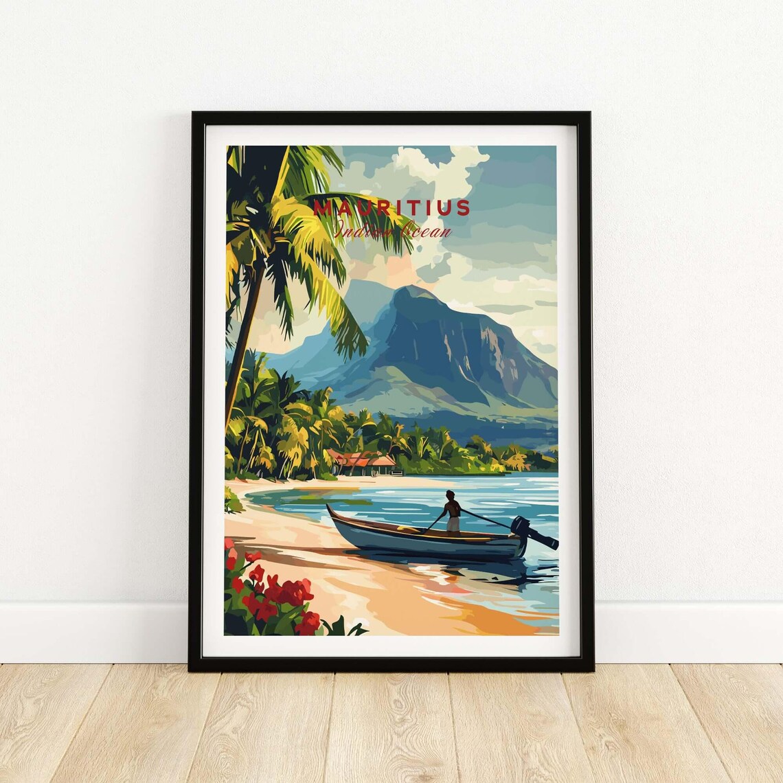Mauritius Island Tranquility Beach Scene, Coastal Decor
