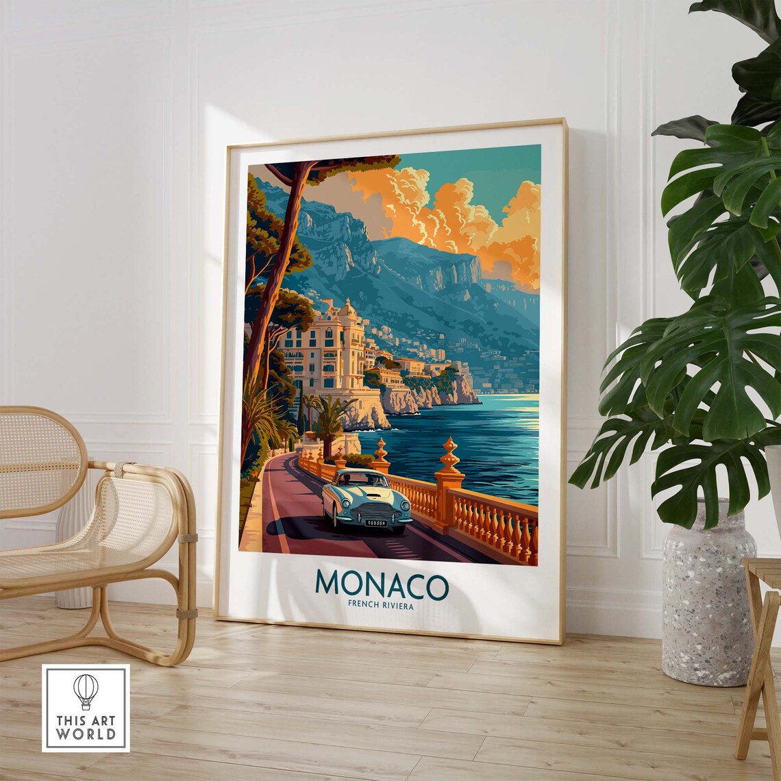 Monaco Travel Poster, Birthday Gift Wall Art Print - Image 3