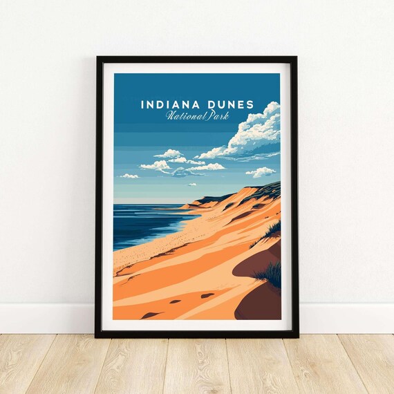 Indiana Dunes Travel Poster, National Park