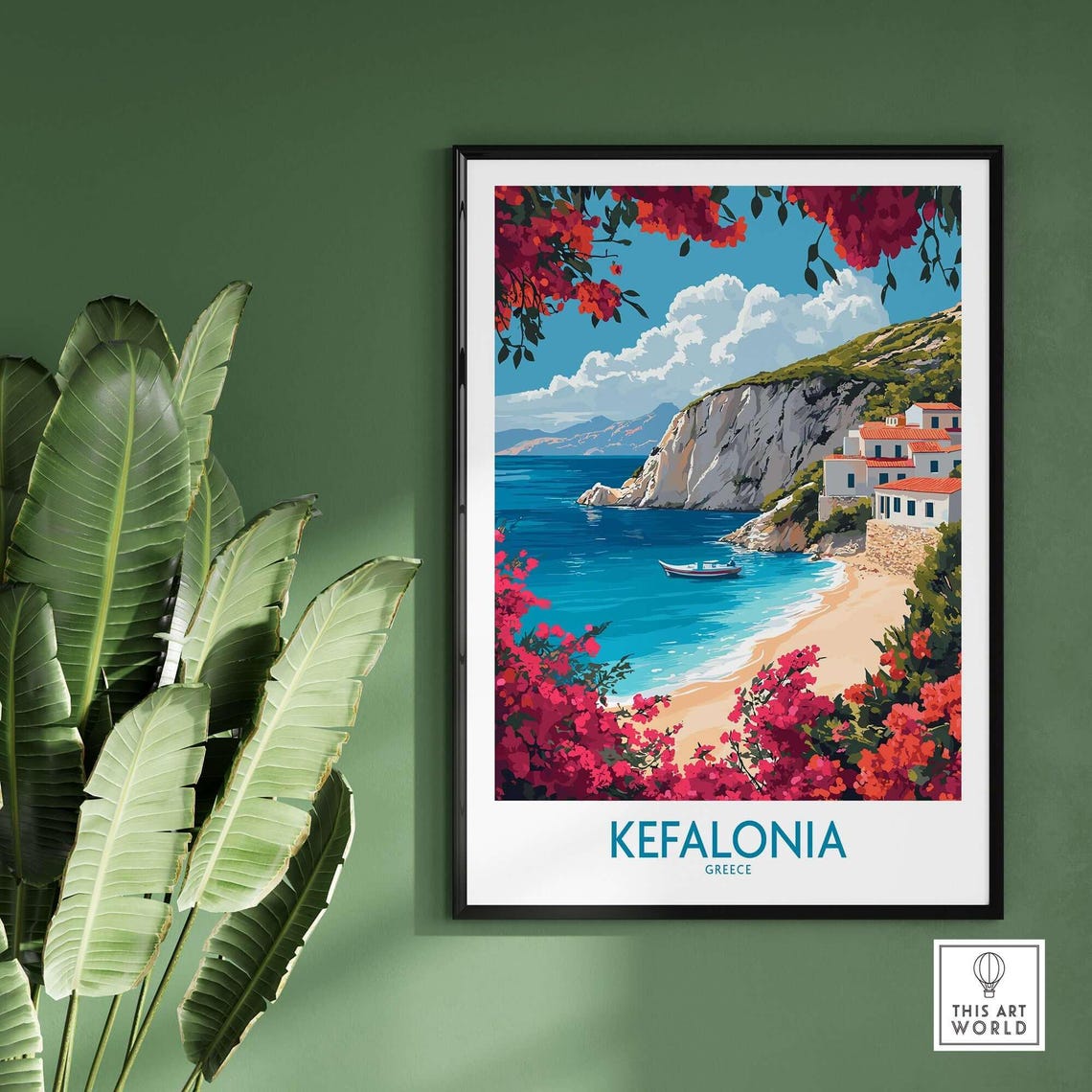 Kefalonia Wall Art Kefalonia Travel Print Wall Art Kefalonia Wall Hanging Home Decor Kefalonia Gift Art Lovers Greece Wall Art Print - Image 2