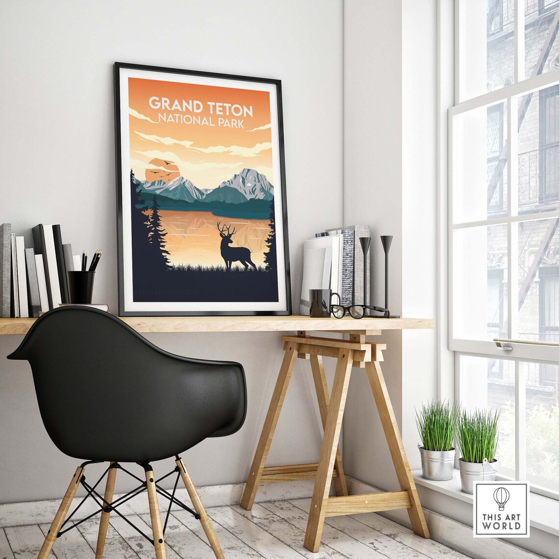 Grand Teton Print Wyoming Wall Art Print - Image 4