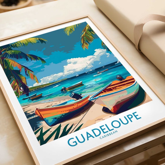 Guadeloupe Travel Print Wall Art Poster Home Decor Artwork Gift Illustration Lover