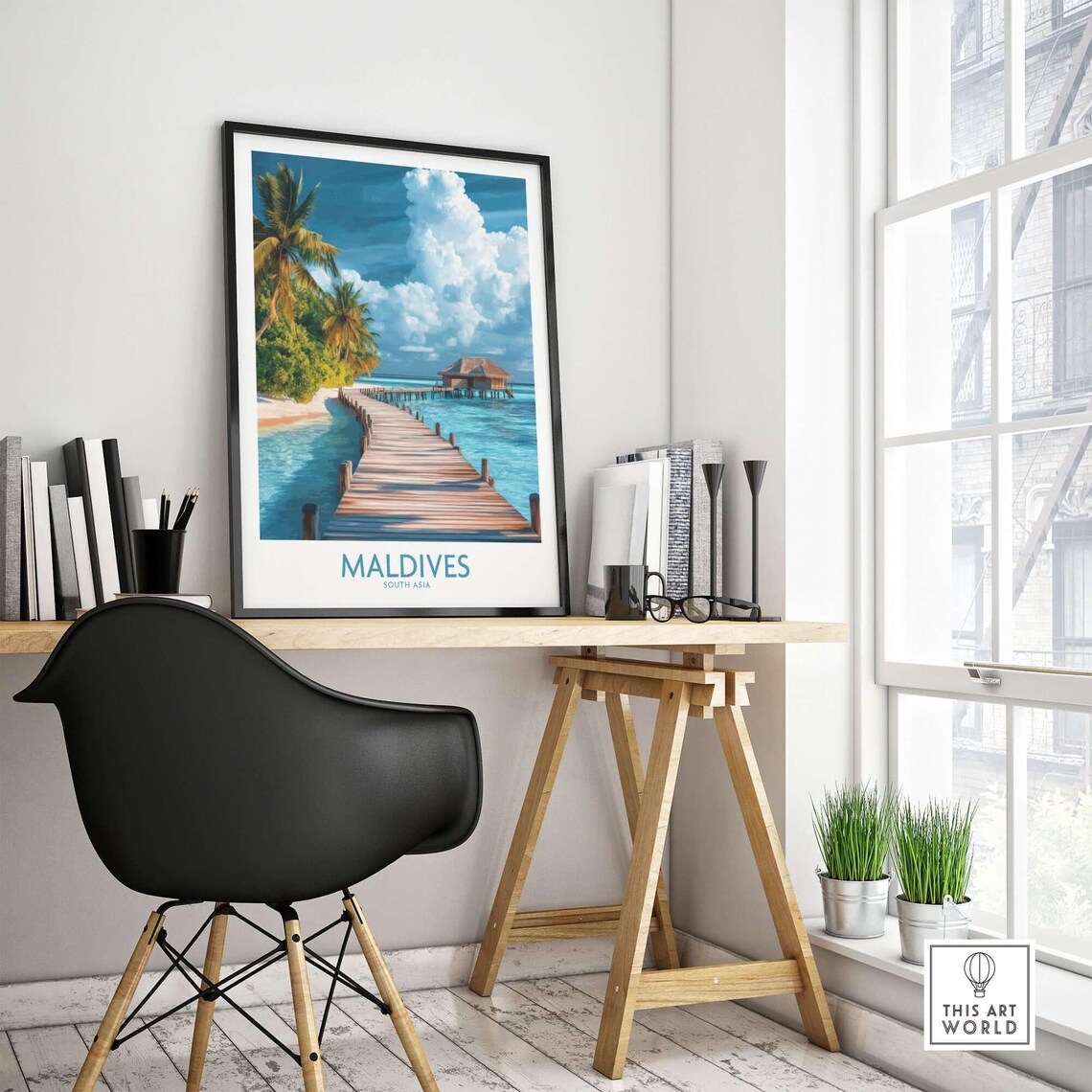 Maldives Travel Poster, South Asia Art Print - Image 4