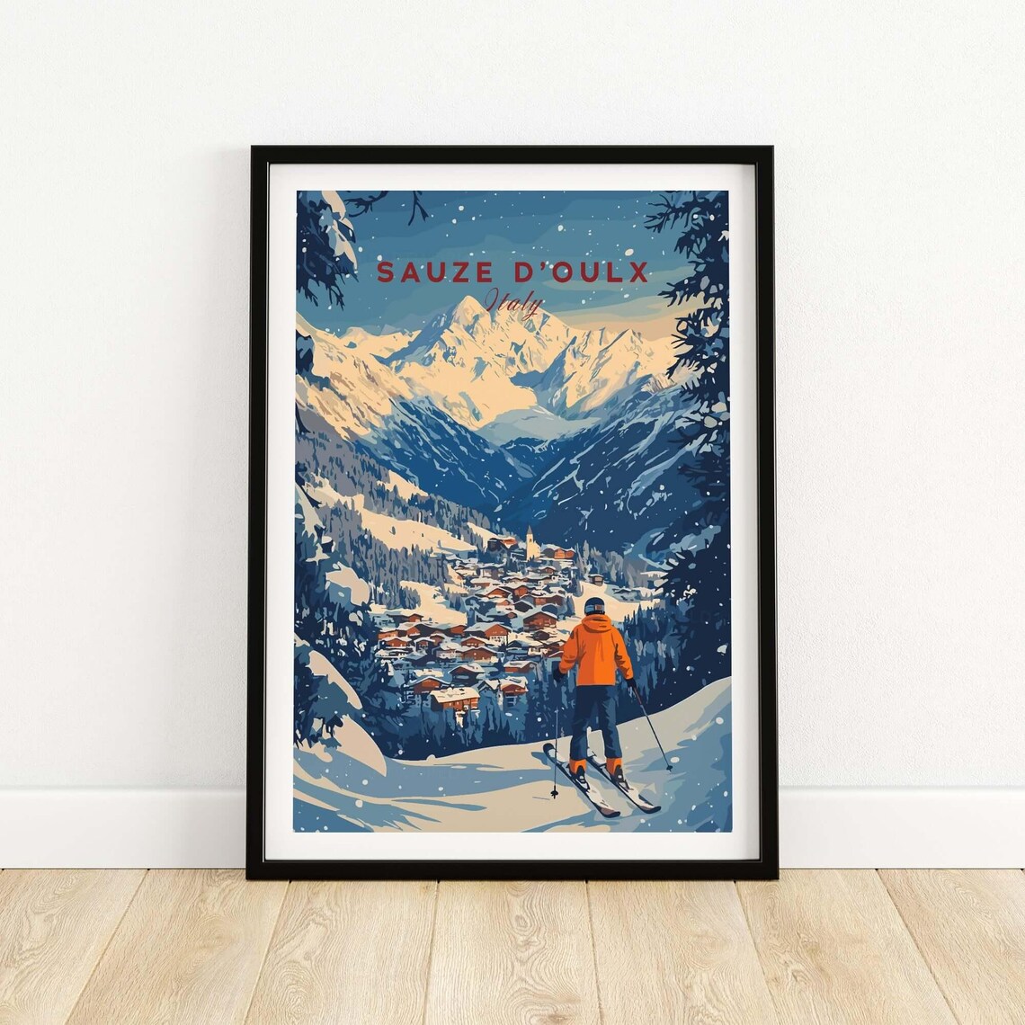 Winter Sports Art Print, Ski Lodge Decoration