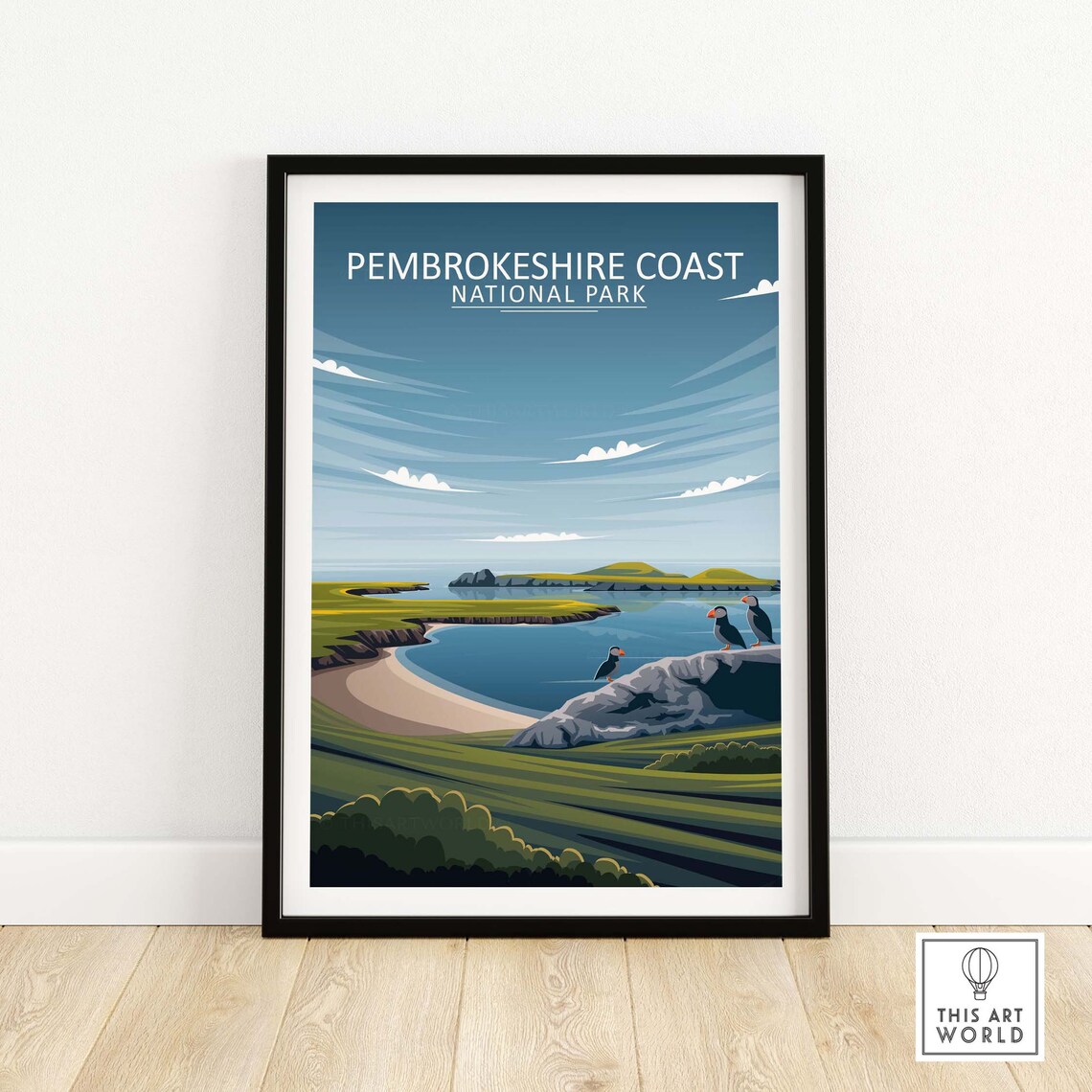Pembrokeshire Coast Travel Poster, Wales National Park