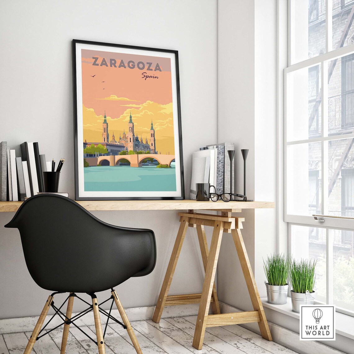 Zaragoza Spain Travel Poster, Spanish Wall Art - Image 4