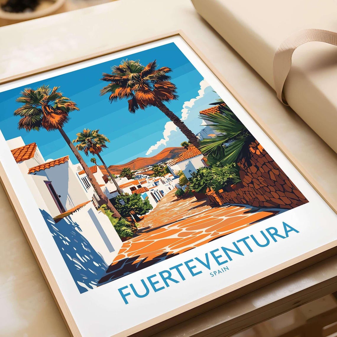 Fuerteventura Travel Poster, Canary Islands Spain
