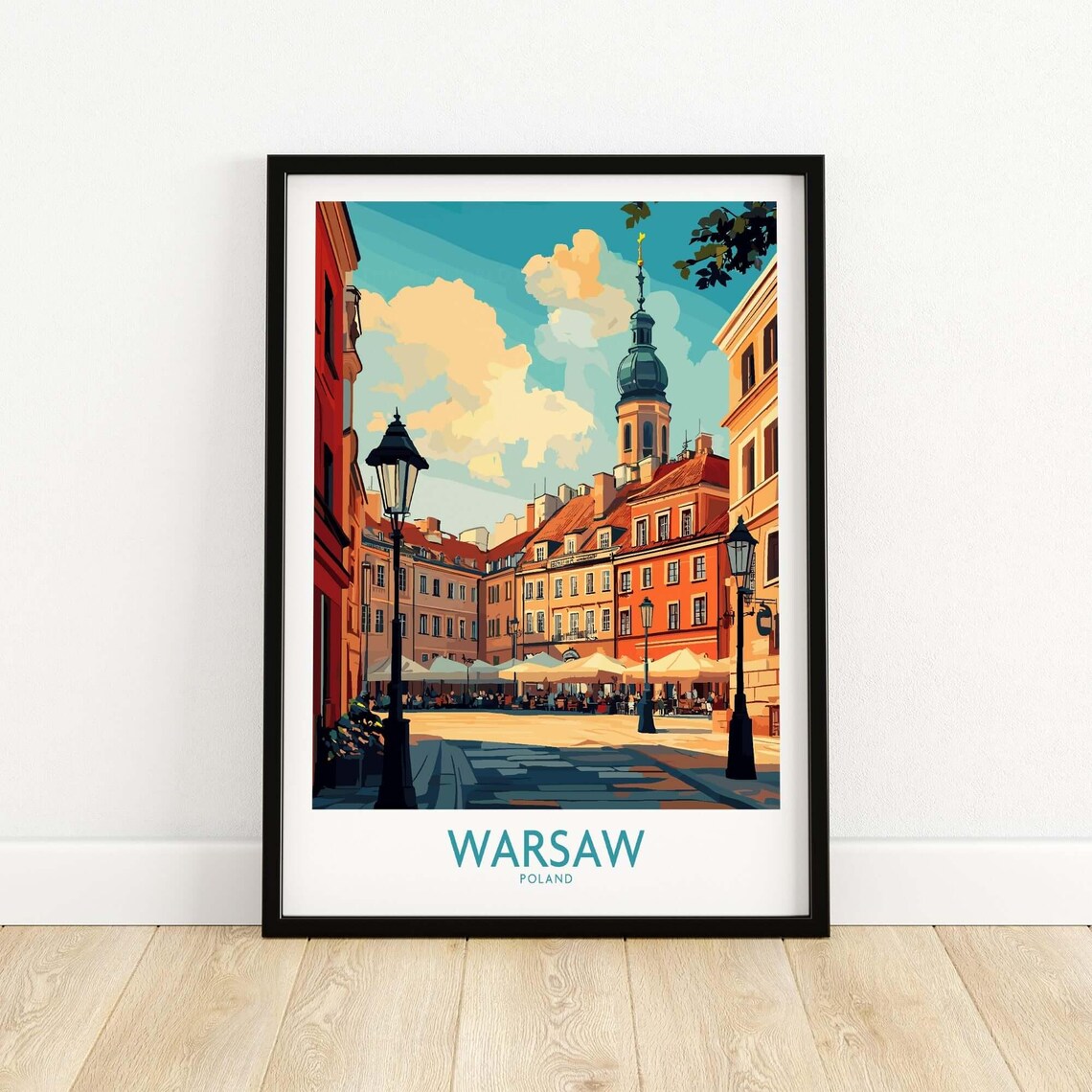 Warsaw Travel Poster, Poland Cityscape Illustration - Image 5