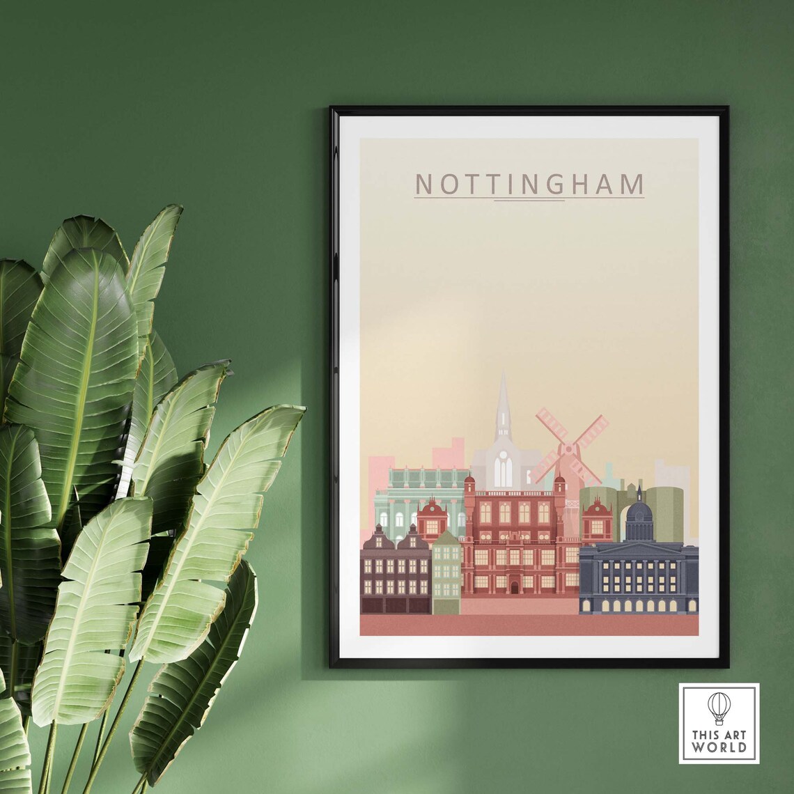 Nottingham Skyline Print, Cityscape Wall Decor - Image 2