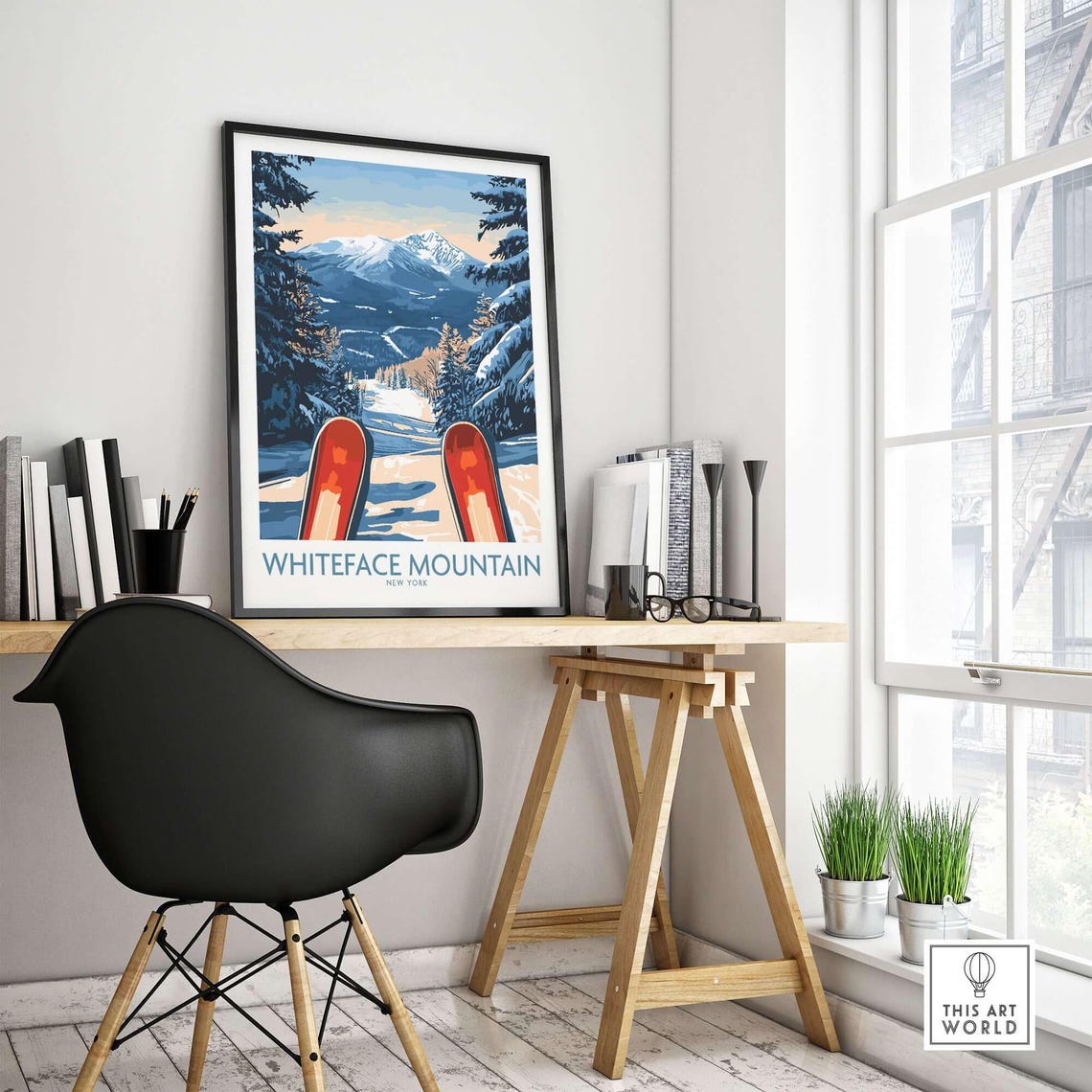 Whiteface Mountain Ski Resort Poster, Ski Lodge Art - Image 4