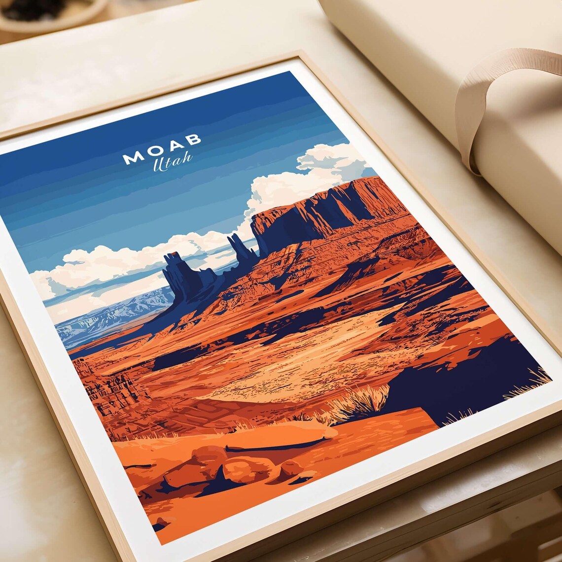 Moab Utah Red Rock Desert Canyon Sunset Vintage Travel Poster - Image 3